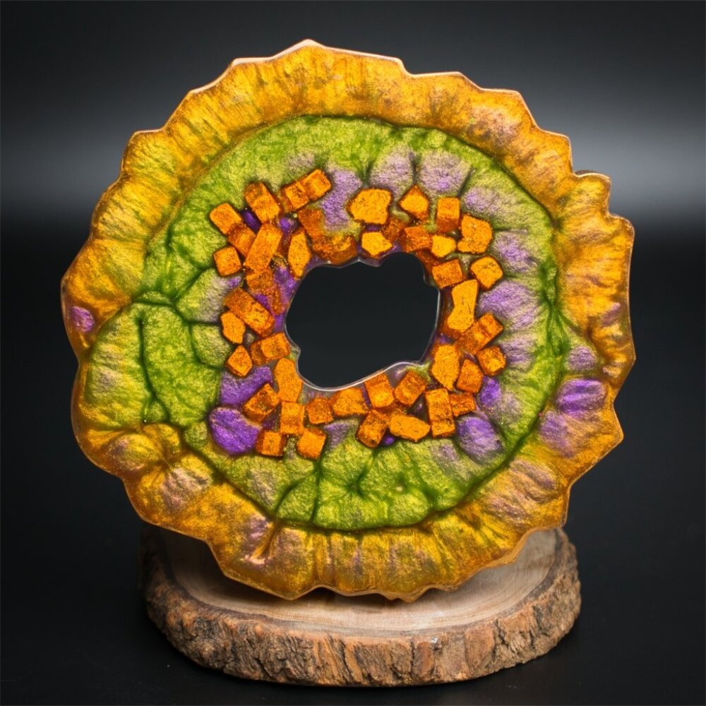Copper Crackle Geode Vanity Tray | Jewelry Display Tray | Crystal Display Tray